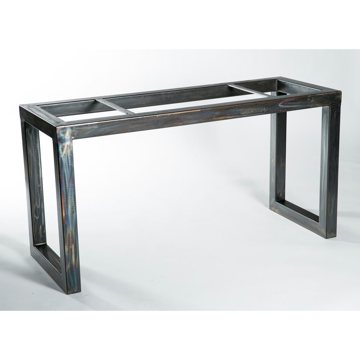 Chester Console Table with Dark Brown Hammered Copper Top